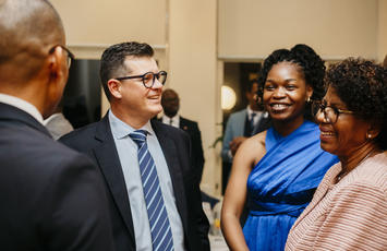 Colleagues at a gala dinner