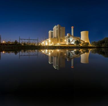 Nuclear station in the night 